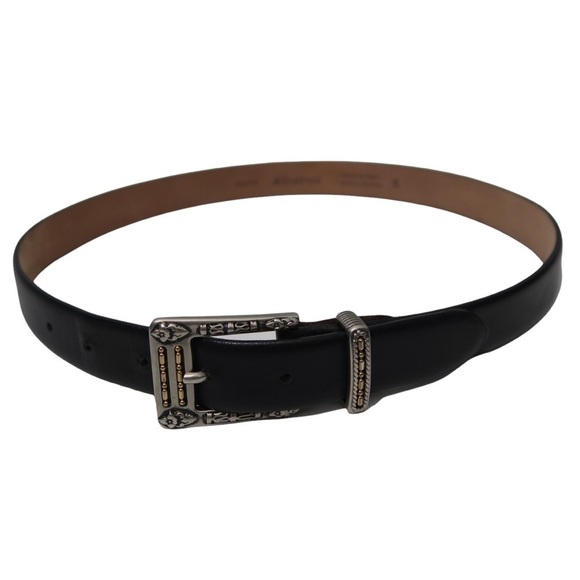 Albatros Accessories - Albatros Black Genuine Leather Belt Made in Italy Small Cinch Belt Western Boho